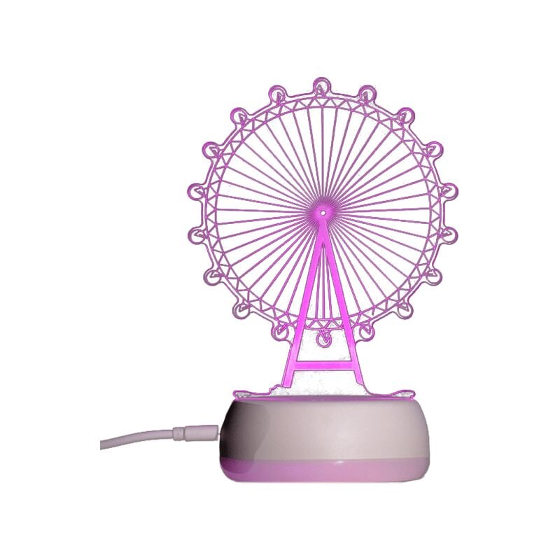 Veilleuse Magique Grande Roue - Illuminez vos nuits avec cette lampe de table visuelle 3D
