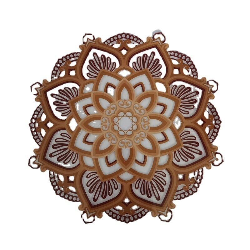 Veilleuse Mandala, Lampe led en Bois Sculpté, Lumière d'Ambiance, Décoration Murale