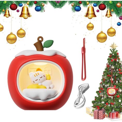 Veilleuse Mignonne - Lampe de Bureau 3D Maison Fruit avec Lanière - Lumière
