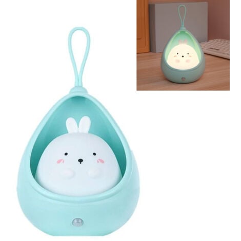 Veilleuse mignonne pour enfants, lampe de chevet LED avec détecteur de mouvement, crochet portable, lampe animal rechargeable par USB pour chambre de bébé, cadeau d'anniversaire