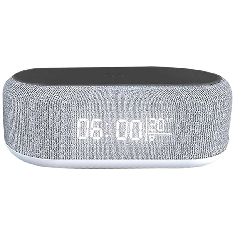 Veilleuse multifonctionnelle avec chargeur sans fil, puissance 15 w, réveil numérique, affichage de la température, chargement sans fil