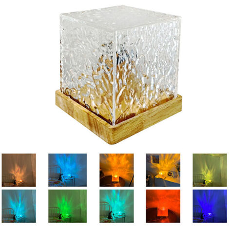 Veilleuse Netflix à eau rotative, lampe de chevet créative, lampe de table dynamique, 16 changements de lumière, interrupteur télécommandé, luminosité réglable, modèle à brancher A