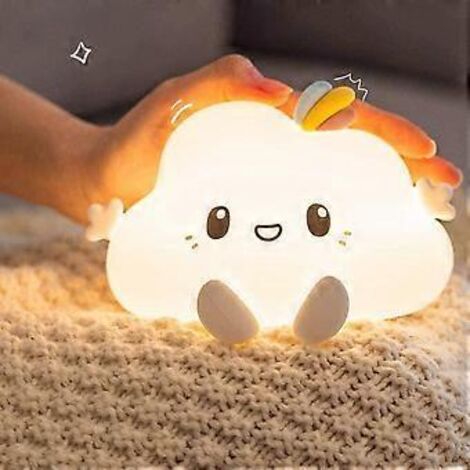 Veilleuse nuage mignonne, lampe de chevet pour bébé/enfant, lampe nuage portable LED 7 couleurs changeantes, batterie rechargeable pour la décoration de la chambre