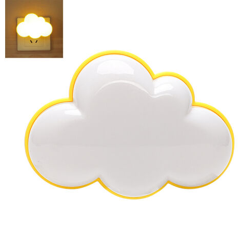 Veilleuse Nuage Prise Électrique Lampe Nomade Enfant de Nuit avec Capteur Crépusculaire, Petite LED Applique pour Chambre de Bébé, Lampe Mural Couloir, Escalier Éclairage