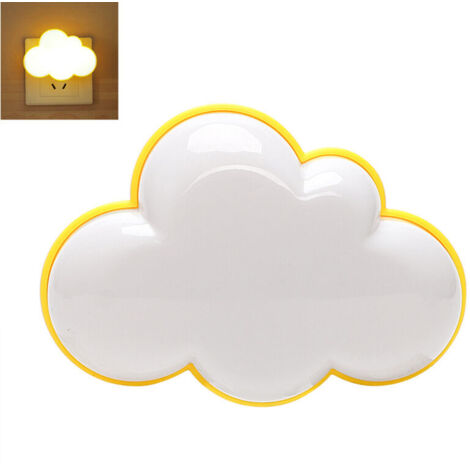 Veilleuse Nuage Prise Électrique Lampe Nomade Enfant de Nuit avec Capteur Crépusculaire, Petite LED Applique pour Chambre de Bébé, Lampe Mural Couloir, Escalier Éclairage