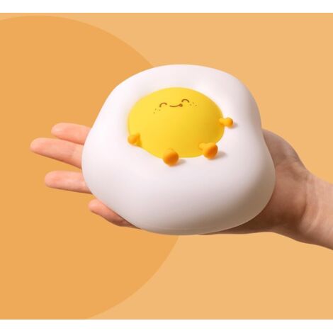 Veilleuse œuf pour enfants, lampe en silicone mignonne pour chambre de bébé, veilleuse autonome avec minuterie 30 min et batterie rechargeable