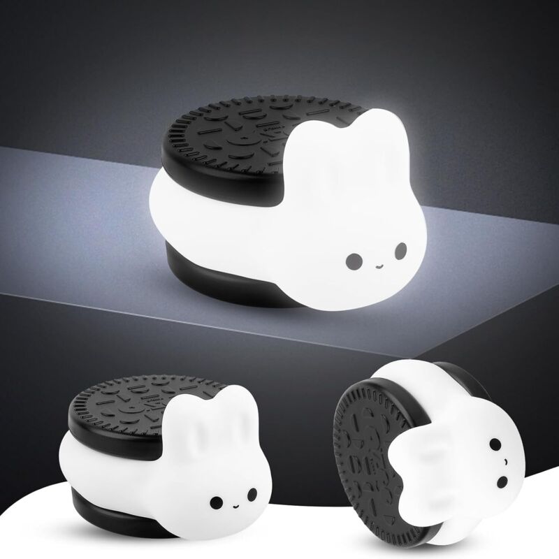 Veilleuse Oreo Cookie Bunny pour enfants, Veilleuse en silicone pour enfants, Lampe de Chevet LED pour bébé Convient pour Décoration Jouets Cadeaux