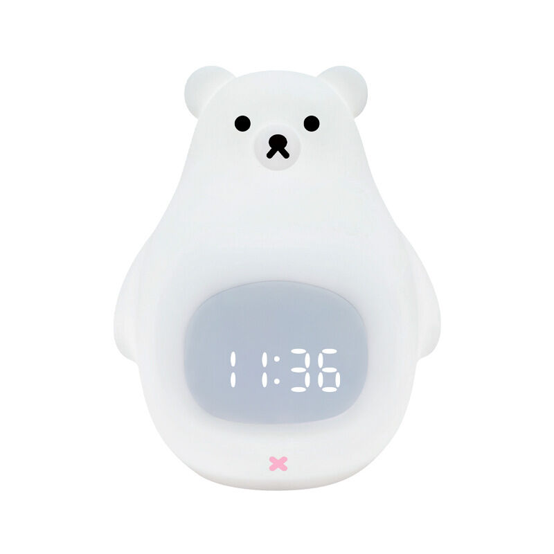 Veilleuse ours, réveil mignon pour enfants, lumière parentale portable en silicone doux sans BPA, veilleuse rechargeable par USB pour filles garçons,