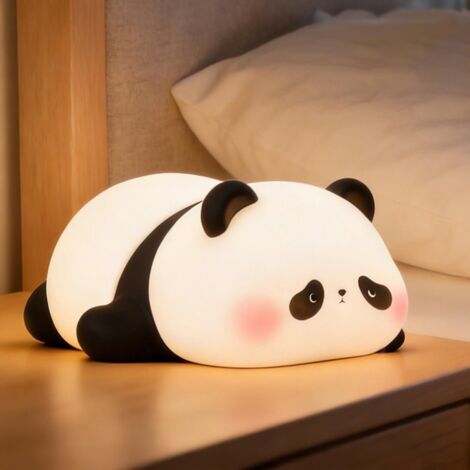 Veilleuse panda mignonne, lampe pour enfants de silicone souple,veilleuse pour chambre d'enfant,gradable/minuterie,cadeaux mignons pour bébés garçons/filles, décoration de chambre