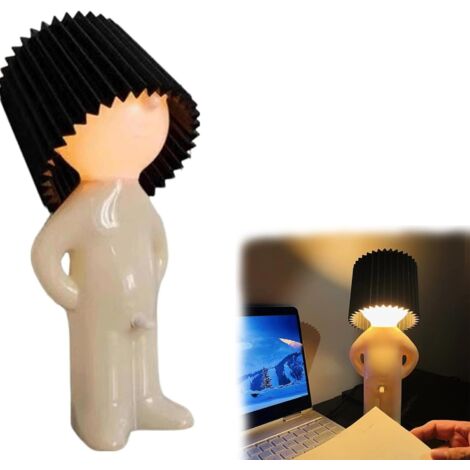Veilleuse Petit Homme Timide Lampe Nuit Décoration Chambre Bureau Maison
