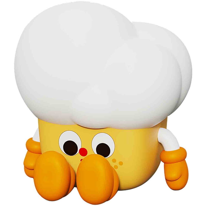 Veilleuse pop-corn jaune chaud avec télécommande, idéale pour une chambre à coucher ou comme veilleuse de chevet