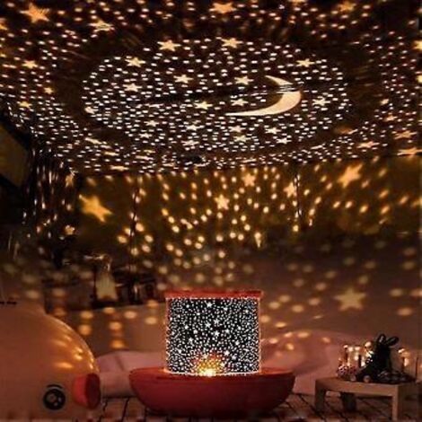 Veilleuse pour enfants avec télécommande, projecteur d'étoiles LED et minuterie (rose)