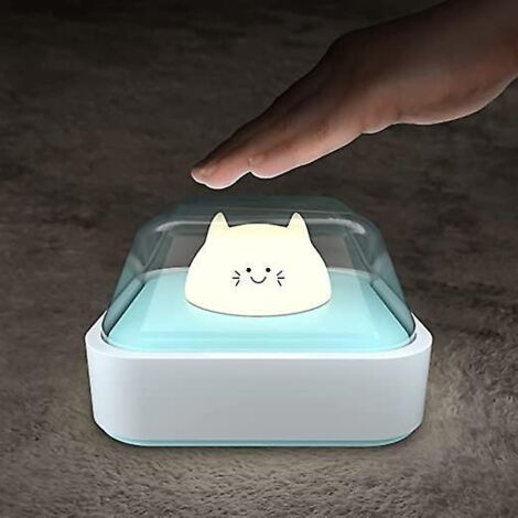 veilleuse Pour Enfants Chat Mignon, Veilleuse Tactile Led Pour Maternelle, 3 Couleurs Et Luminosit Continue, Lampe De Table Pour Nourrissons Allai