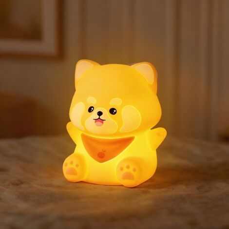 Veilleuse pour enfants, veilleuse raton laveur mignonne, veilleuse en silicone souple en forme d'animal