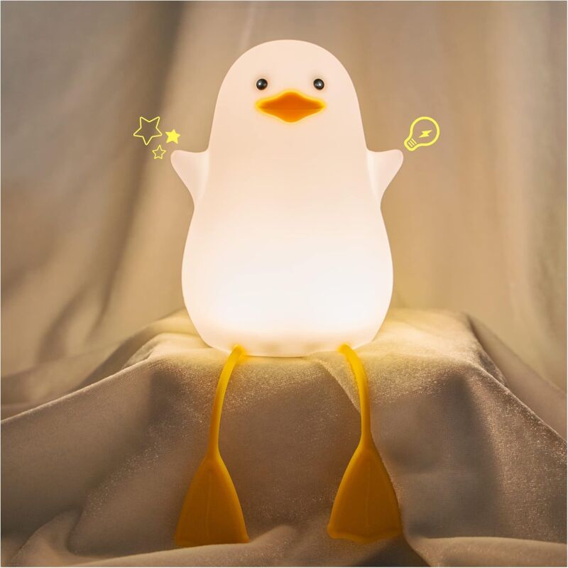 Veilleuse pour enfants,LED Veilleuse Bébé, Silicone Contrôle Tactile Lampe, Portable Rechargeable usb Chambre Deco Veilleuse de Fonction d'arrêt