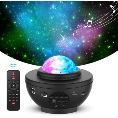 Veilleuse Projecteur d\'étoiles, Lampe Projecteur étoile LED Bluetooth avec télécommande haut-parleur pour Soirée Fête et Coucher