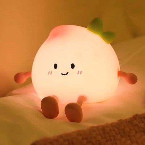 Veilleuse rose, lampe LED tactile en silicone souple, 3 niveaux de luminosité réglables