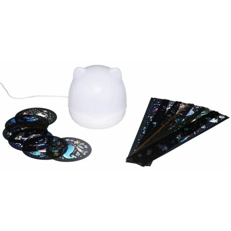 Veilleuse Rotative Enfant Chat 12cm Blanc