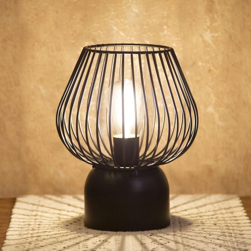 COMELY Lampe de Table Vintage en Fer Forgé Avec Ampoule LED Chaleureuse, Idéale pour Maison, Restaurant, Hôtel (Pile Non Incluse) - Forme de Tasses