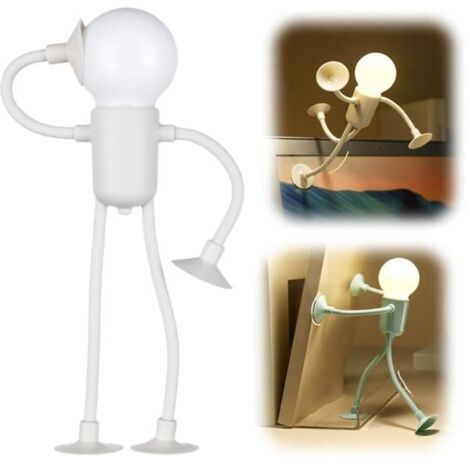 Veilleuse Sport Amusante à Forme Variable, DIY Modulable, Ampoule Mignonne pour la Maison, Lampe de Bureau Pliable (Blanc)