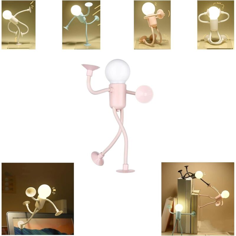 Veilleuse sportive amusante et polyvalente avec formes interchangeables mini veilleuse décorative flexible à ventouse.