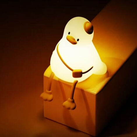 Veilleuse tactile LED mignonne, rechargeable par USB, avec 3 niveaux de lumière chaude.