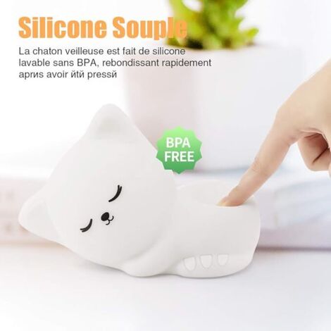 Veilleuse, veilleuse rechargeable pour bébés enfants, veilleuse LED portable pour bébés filles garçons adultes, veilleuse tactile en silicone portable