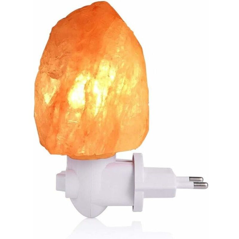 Veilleuse 10W Lampe à Sel Himalaya en Cristal Naturelle 400g [Classe énergétique A+]