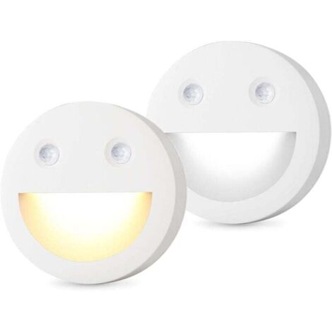 Veilleuses LED avec détecteurs de mouvement, ensemble de deux pièces, adaptées aux escaliers ou aux couloirs, températures de couleur de 2700K et 5000K respectivement, éclairage anti-éblouissement, al