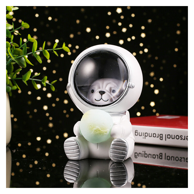 Veilleuses led Lampes d'astronautes en forme d'animaux Lampes décoratives de table Matériau en résine Chiot astronaute