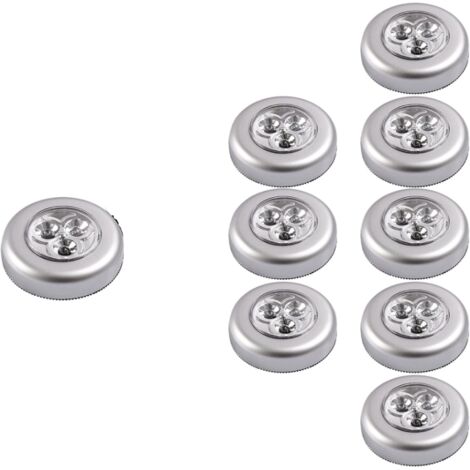 Veilleuses Lot de 9 Spot Lampe LED éclairage de Nuit Autocollant Alimenté par 3 Piles/Batteries pour Penderie/Placard/étagère/Entrée/Cuisine/Passage