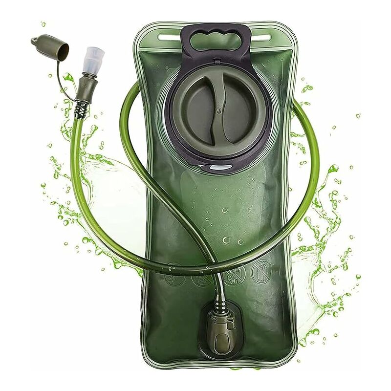 

Vejiga de hidratación premium de 2 litros con válvula de mordida sin BPA, antibacteriana e impermeable adecuada para cualquier mochila de hidratación