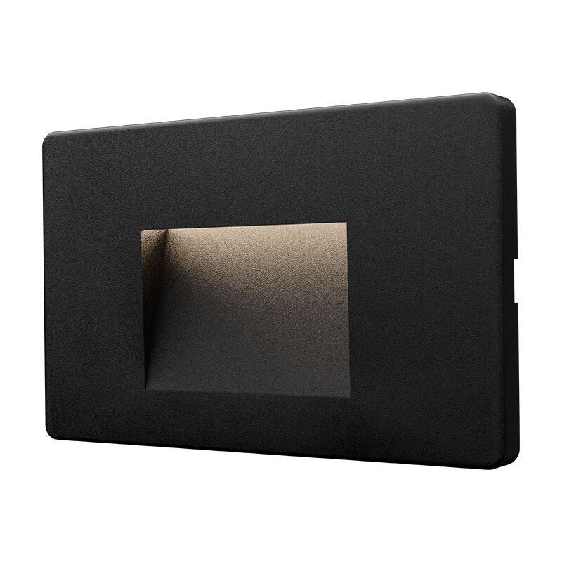 Vektab4 quadrato nero 3w 3000k IP65 LED a parete