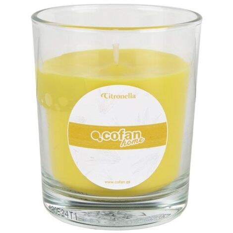 VELA AROMÁTICA DE CITRONELA EN VASO TRANSPARENTE 120 G