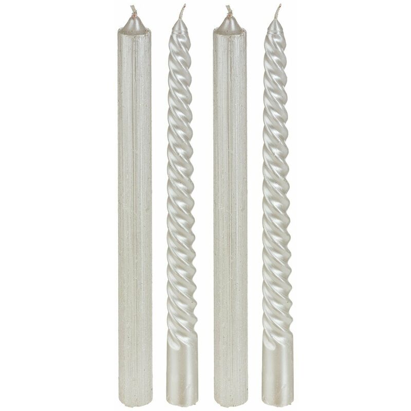 

Vela Candelabro Cónicas Navideña 25Cm Set 4 Blancas
