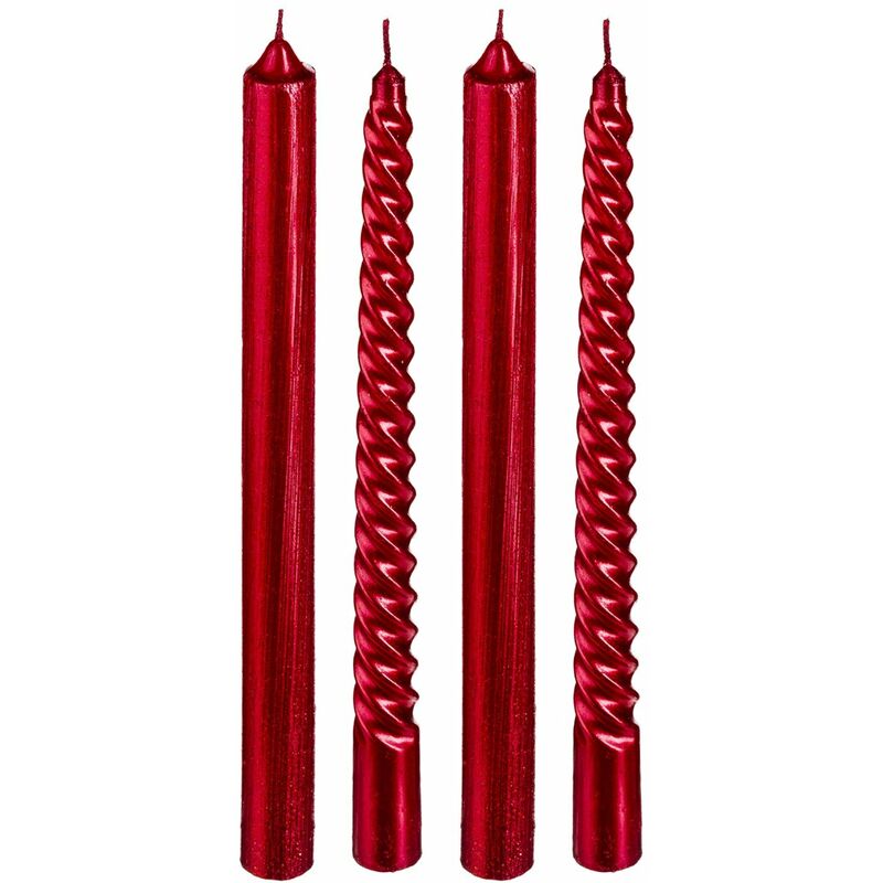 

Vela Candelabro Cónicas Navideña 25Cm Set 4 Rojas