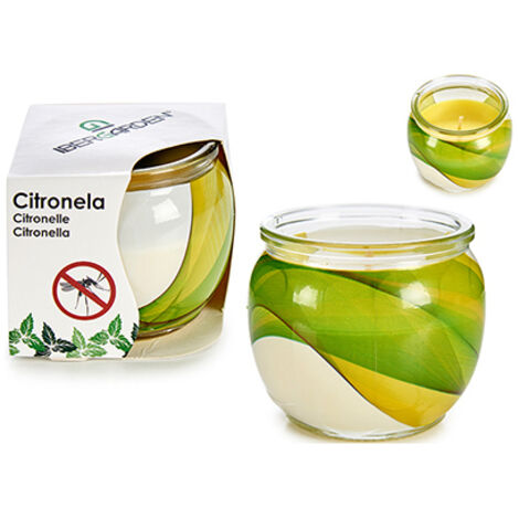 Vela citronela 7,5cm vaso cristal 82471-22272 ibergarden