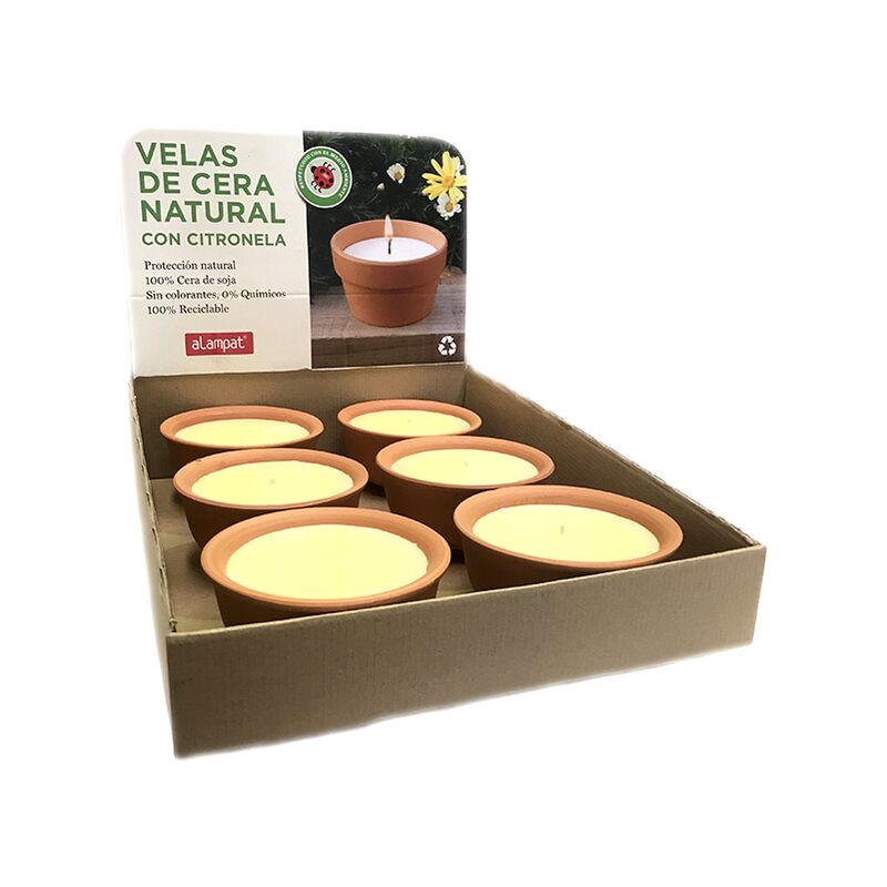 

Velas Cera Natural Citronela Terracota 9X5,5Cm