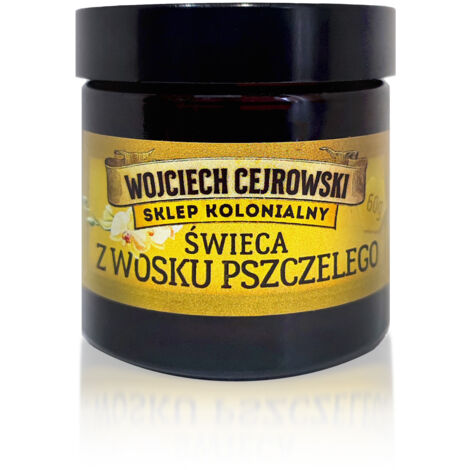 Vela de cera de abeja en frasco de vidrio de 60 g.