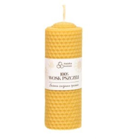 Vela de cera de abeja enrollada (con base) 13/5cm