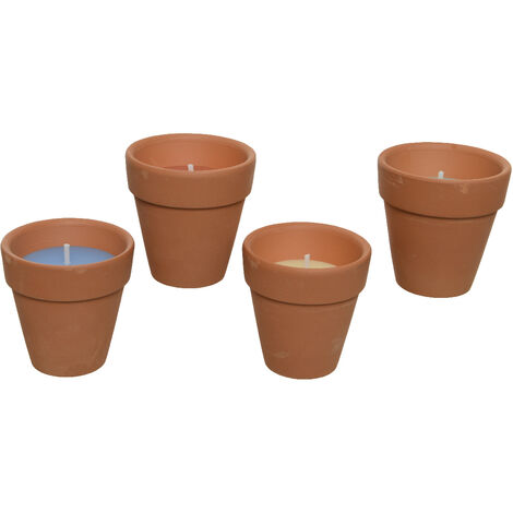 Vela de citronela con maceta de hormigón exterior