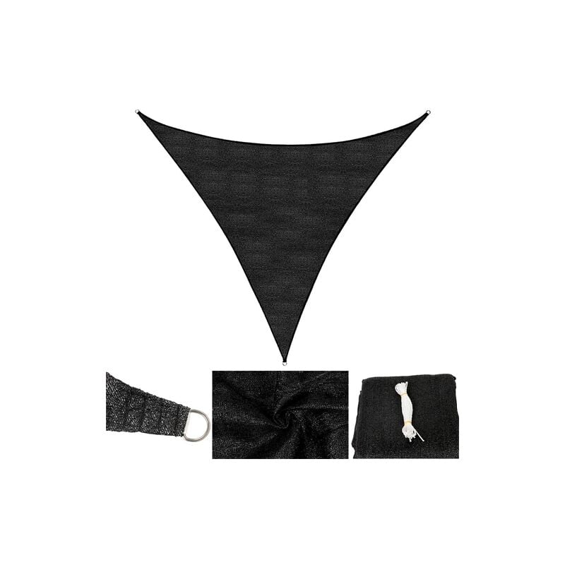 

Vela Toldo vela de protección solar 3x3x3m - negro / antracita triángulo toldo solar protección contra viento protección contra lluvia