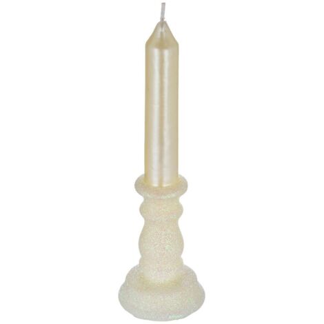 Vela de purpurina H.20cm blanca - Feeric lights & christmas