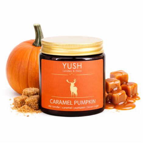 Vela de soja con aroma a calabaza y caramelo - YUSH - 120 ml