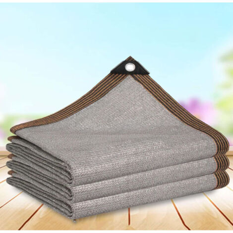 Vela de sombra gris con 20 bridas, red de sombra, red de cerca, resistente al viento, adecuada para acampar y jardines, 2 m x 5 m