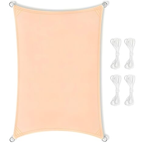 Vela de sombra premium grande impermeable de 4x6 tela de sombra beige UV