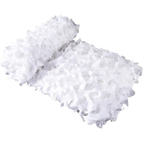 Vela de sombra rectangular con motivo camuflaje 3x4 metros blanca para jardín, ocio, camping, fiesta, bar, decoración de caza