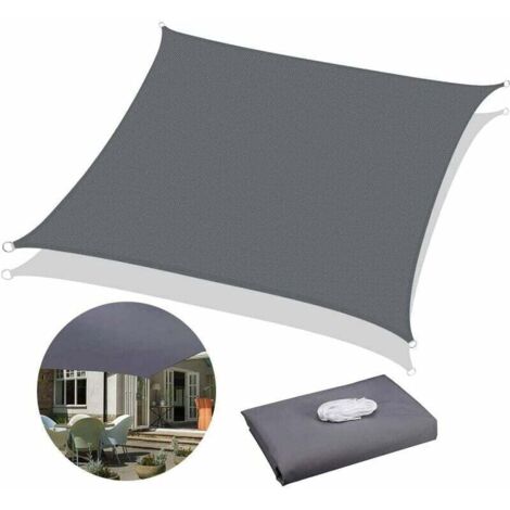 Vela de sombra rectangular, vela de sombra cuadrada, vela de sombra cuadrada impermeable, protección UV y tela impermeable, vela de sombra para exteriores/T