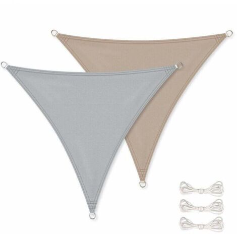 Vela de sombra triangular impermeable y anti-UV 3x3x3 m Gris