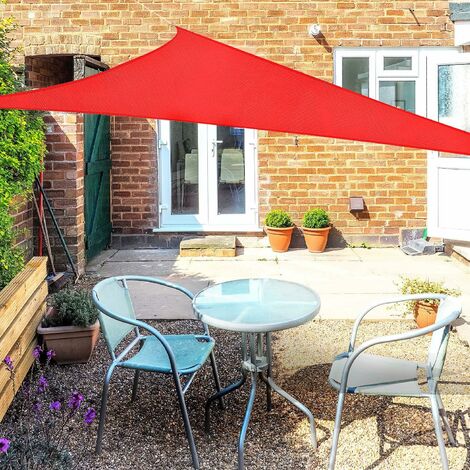 Vela de sombra Vela solar Impermeable 95% Protección UV para patio al aire libre Jardín Camping Fiesta en la piscina con cuerdas (2x2x2m, rojo)